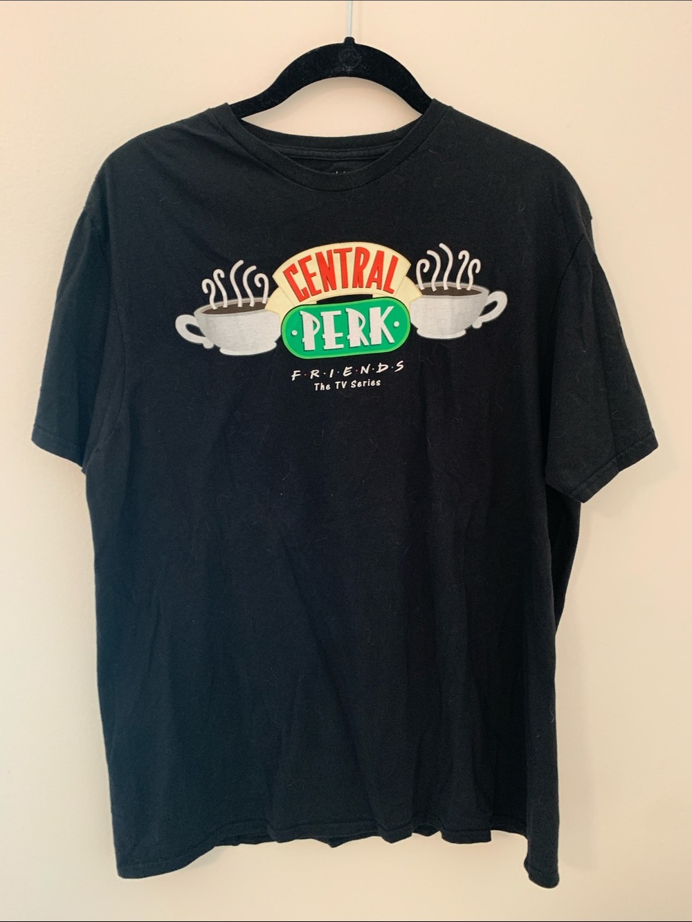 Central Perk Friends Black Graphic T-Shirt